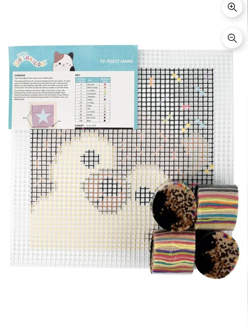 Dimensions Latch Hook Kit Squishmallows 12x12” Kit Handmade Craft NEW - Picture 2 of 5